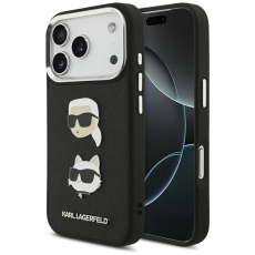KARL LAGERFELD - Karl Lagerfeld iPhone 17 Pro Mobilskal Grained Karl & Choupette Heads
