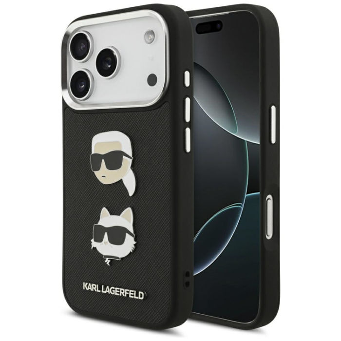 KARL LAGERFELD - Karl Lagerfeld iPhone 17 Pro Mobilskal Grained Karl & Choupette Heads