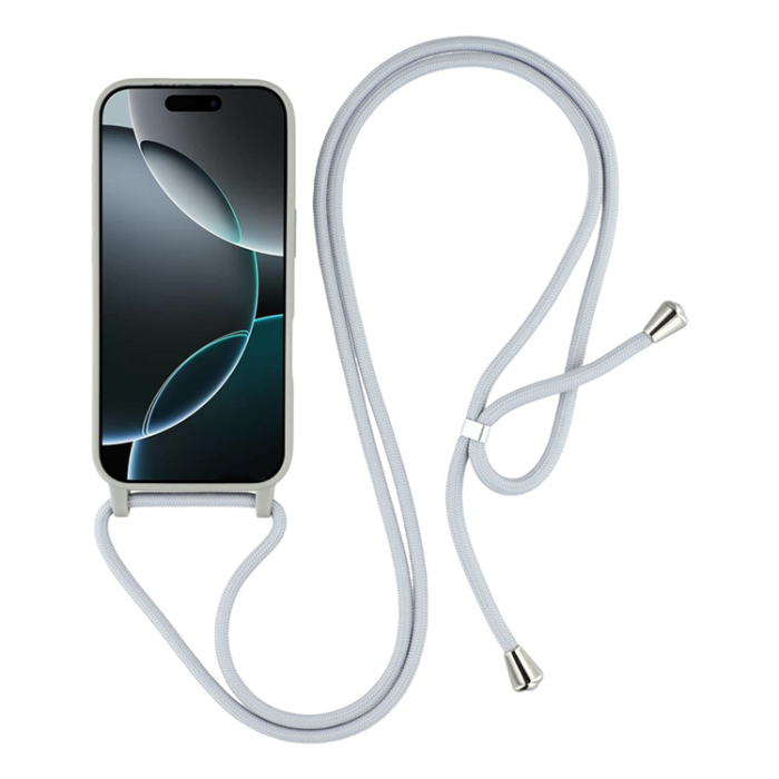 A-One Brand - iPhone 17 Pro Max Mobilskal TPU Shockproof med Lanyard - Grå