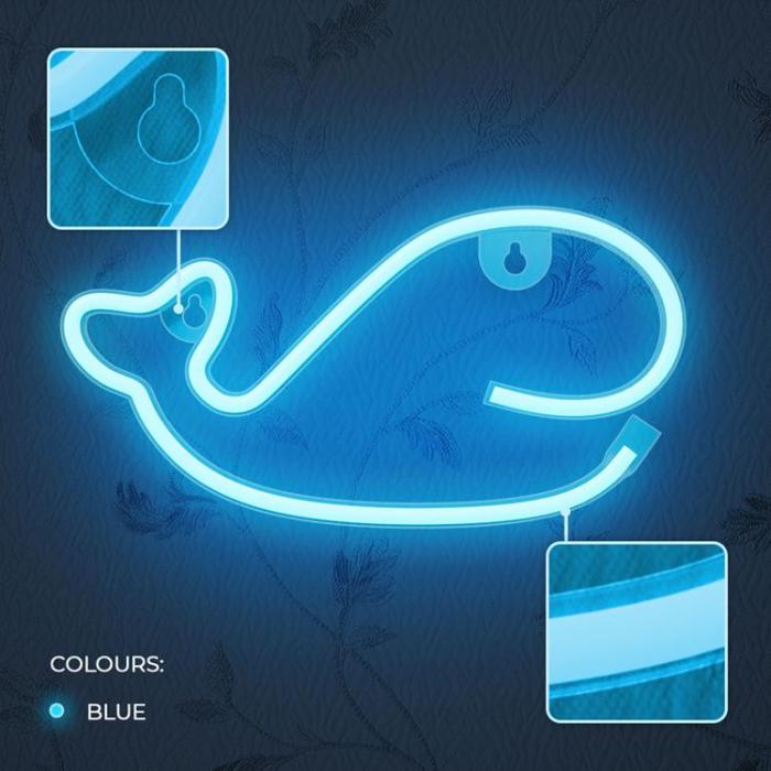 Forever Light - Forever Light LED Neon WHALE Bat + USB FLNE19 - Blå