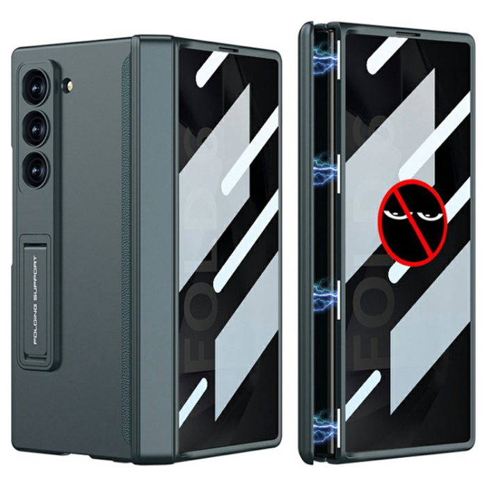 GKK - GKK Galaxy Z Fold 6 Mobilskal Kickstand med Privacy Skärmskydd - Grön