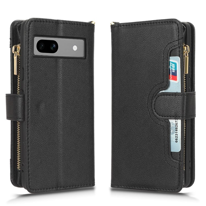 A-One Brand - Google Pixel 7A Plånboksfodral Zipper - Svart