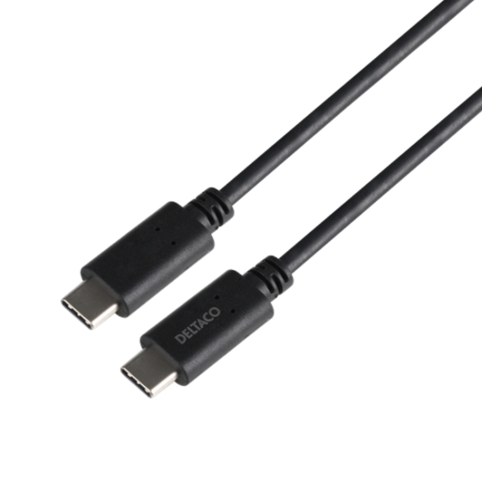 UTGATT1 - Deltaco USB-C till USB-C Kabel 5A 1 m - Svart