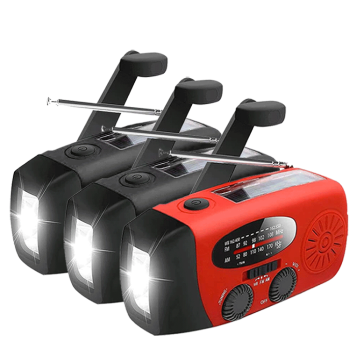 UTGATT1 - [3 PACK] Vevradio 2000mAh Powerbank, Ficklampa - 2 Svart 1 Röd