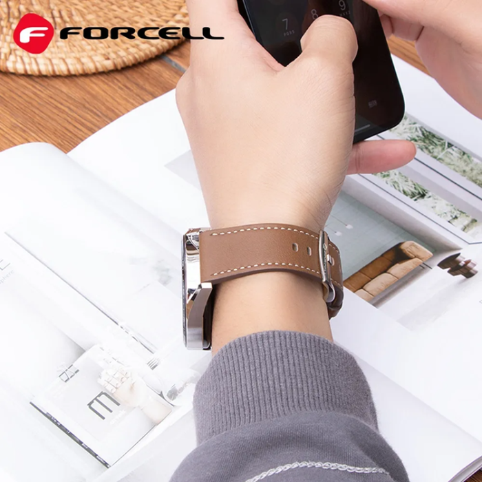 Forcell - Forcell Galaxy Watch 20mm Armband Eco Läder - Brun