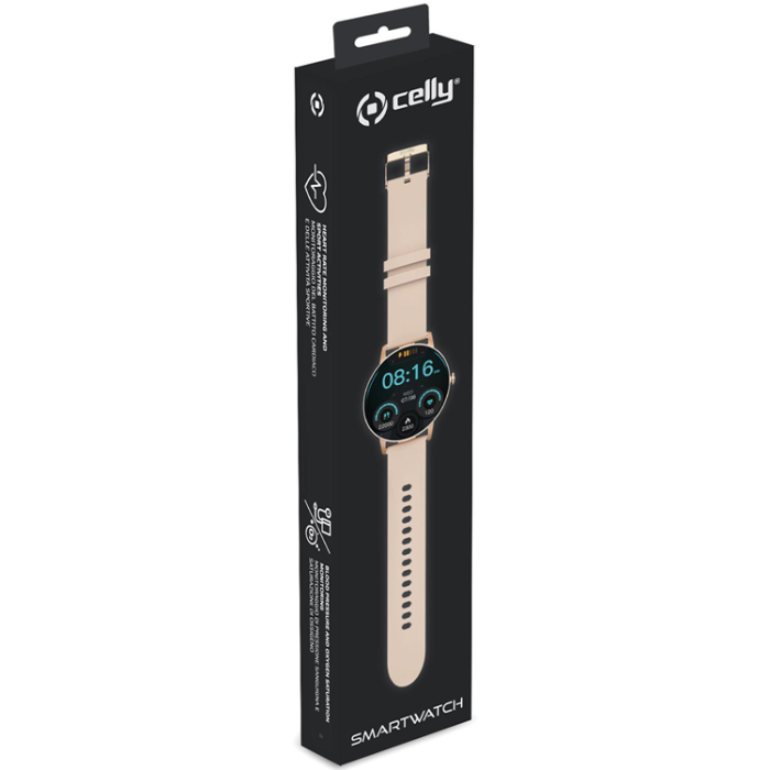 Celly - Celly Trainerround2 Smartwatch med rund urtavla Rosa