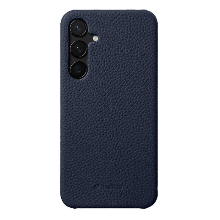 Melkco - MELKCO Mobilskal till Samsung Galaxy S25 Äkta Läder PC Blå