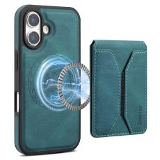 DENIOR - DENIOR D17 iPhone 16 Fodral i äkta läder - Blå