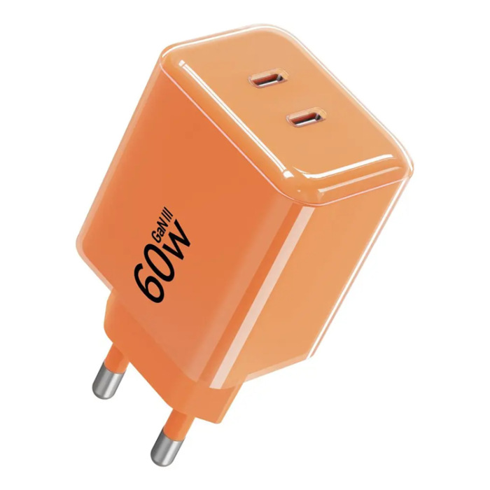 Forcell - Forcell Snabbladdare 60W Med Kabel USB-C F-Energy GaN III Crystal