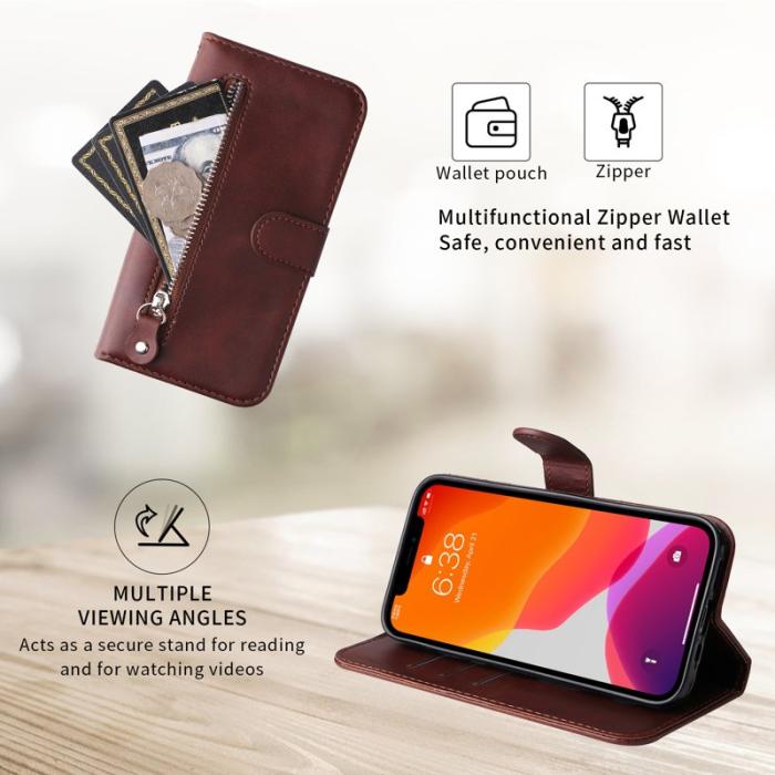 OEM - ABEEL Mobilskal till Samsung Galaxy S26 Ultra KonstLäder Med Fickor - Brun