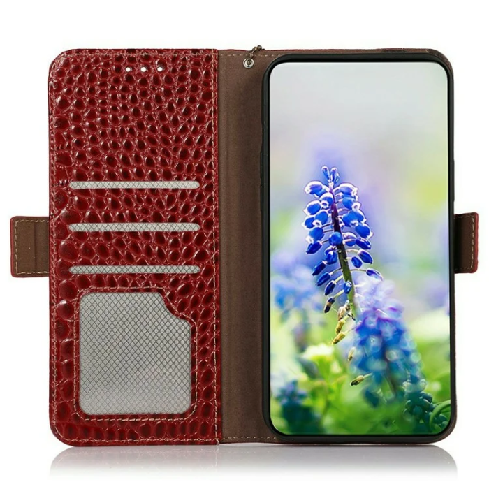 A-One Brand - Sony Xperia 1 VII Plånboksfodral Crocodile Texture - Röd