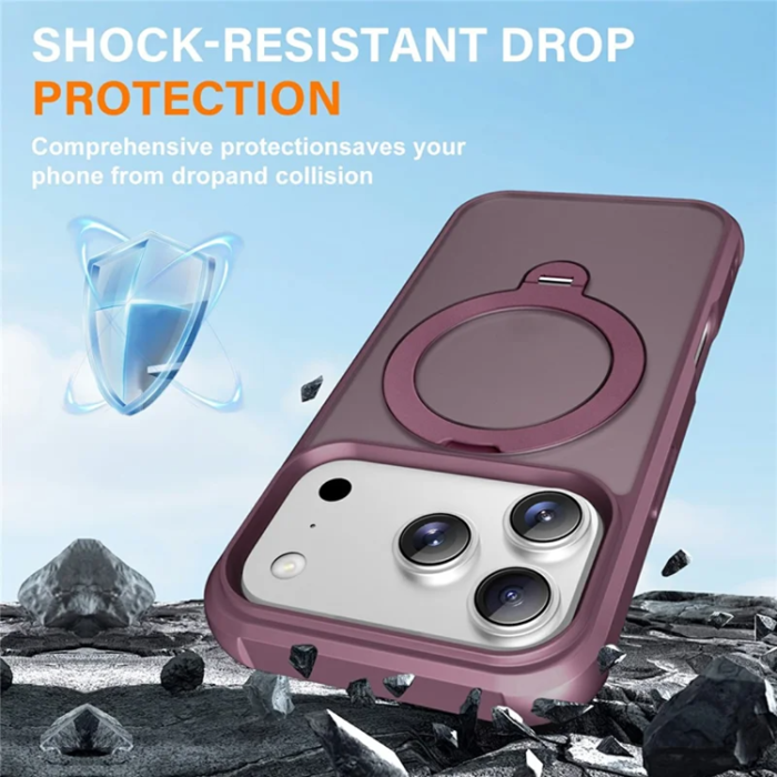 A-One Brand - iPhone 17 Pro Max Mobilskal MagSafe Kickstand TPU + PC - Vinröd