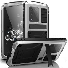 R-JUST - R-JUST Mobilskal till Galaxy S20 Ultra Metall Silikon PC Silver