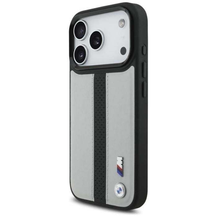 BMW - BMW iPhone 17 Pro Mobilskal MagSafe M Perforated Stripe Logo - Grå