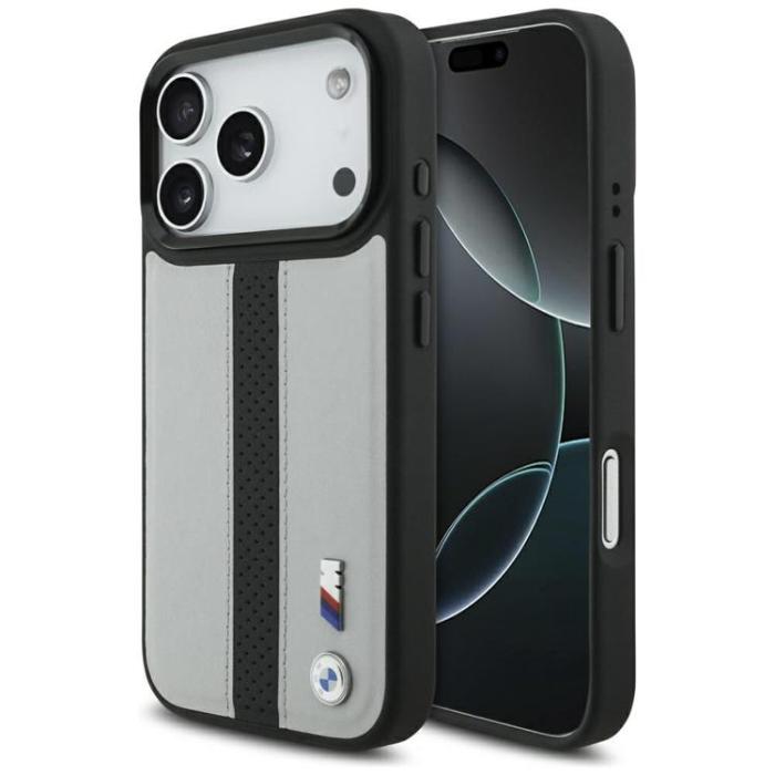 BMW - BMW iPhone 17 Pro Mobilskal MagSafe M Perforated Stripe Logo - Grå