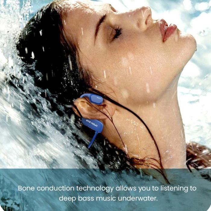 A-One Brand - Vattentäta Open-Ear Hörlurar Bluetooth med 8GB Minne för Simning Bone X2