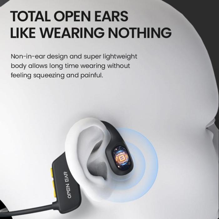 A-One Brand - Vattentäta Open-Ear Hörlurar Bluetooth med 8GB Minne för Simning Bone X2