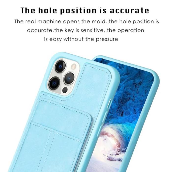 Taltech - iPhone 15 Pro Max Mobilskal Korthållare BF28 - Blå