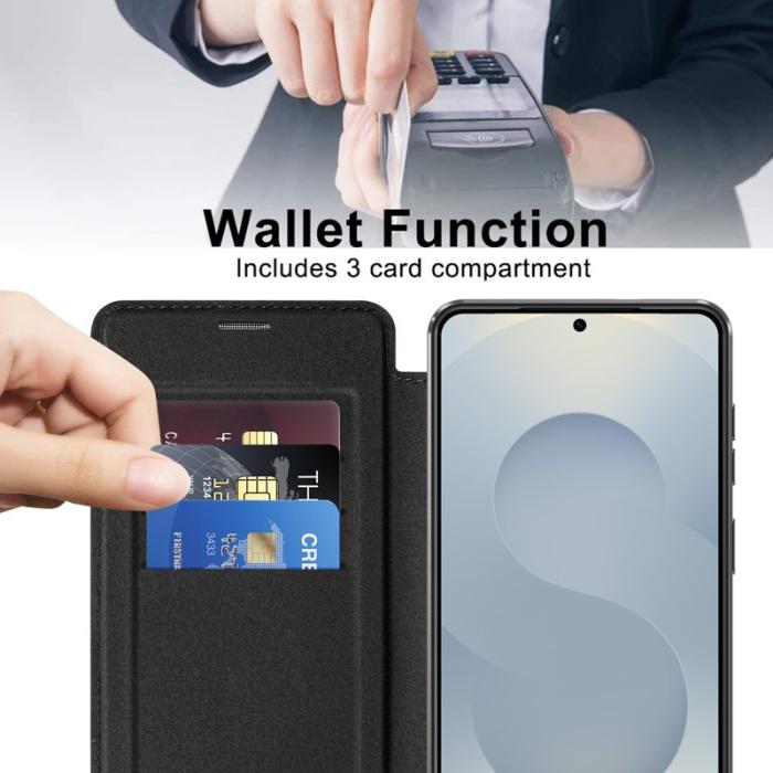 OEM - Mobilfodral för Samsung Galaxy S26 Plus Magnetiskt Konstläder - Svart