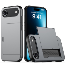 Amorus - AMORUS iPhone Air Mobilskal Med Glidande Korthållare - Grå