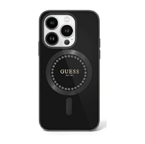 Guess iPhone 16 Pro Mobilskal MagSafe IML Rhinestones - Svart | 2353 | AlltMobil