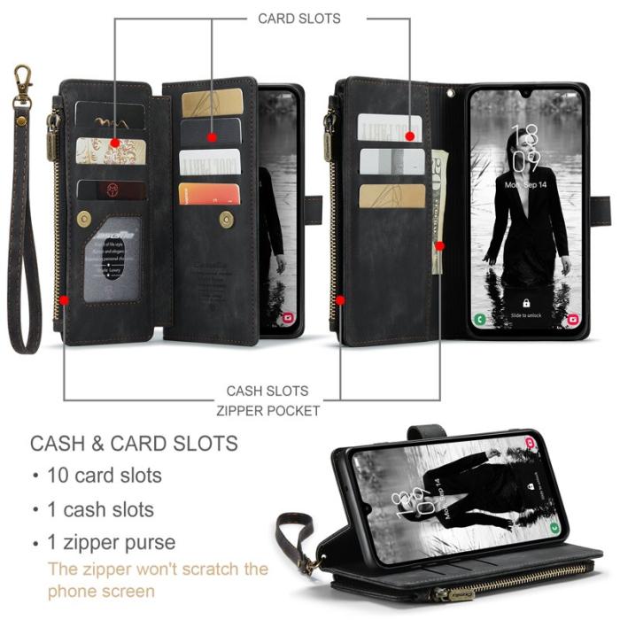 Caseme - CASEME Konstläder Plånboksfodral för Samsung Galaxy A16 5G/4G - Svart