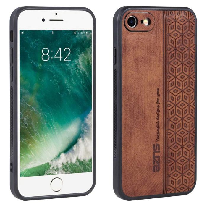 AZNS - AZNS iPhone 7/8/SE (2020/2022) Plånboksfodral Konstläder - Brun