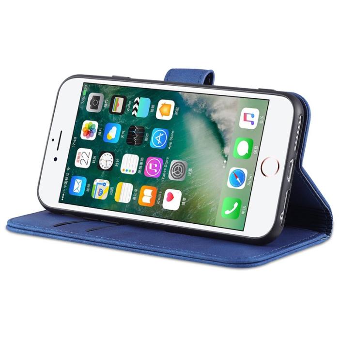 AZNS - AZNS iPhone 7/8/SE (2020/2022) Plånboksfodral Konstläder - Röd