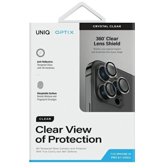 UNIQ - UNIQ iPhone 15 Pro Max Kameralinsskydd Härdat Glas Optix