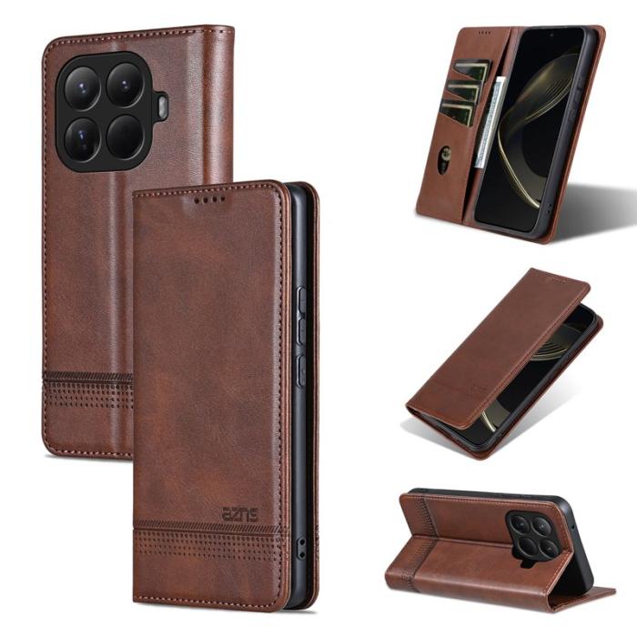 AZNS - AZNS Xiaomi 15T Pro Plånboksfodral Konstläder - Brun