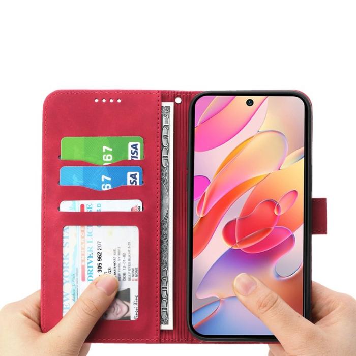 DIERFENG - DIERFENG DF-03 Plånboksfodral Konstläder för Samsung Galaxy A17 - Röd