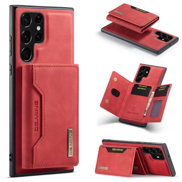 DG.MING - DG.MING Samsung Galaxy S24 Ultra Plånboksfodral Kickstand Röd