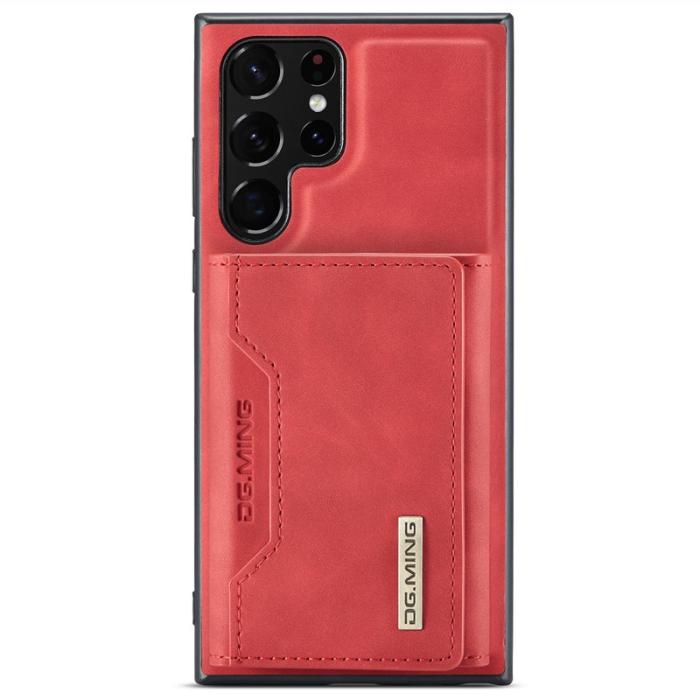 DG.MING - DG.MING Samsung Galaxy S24 Ultra Plånboksfodral Kickstand Röd