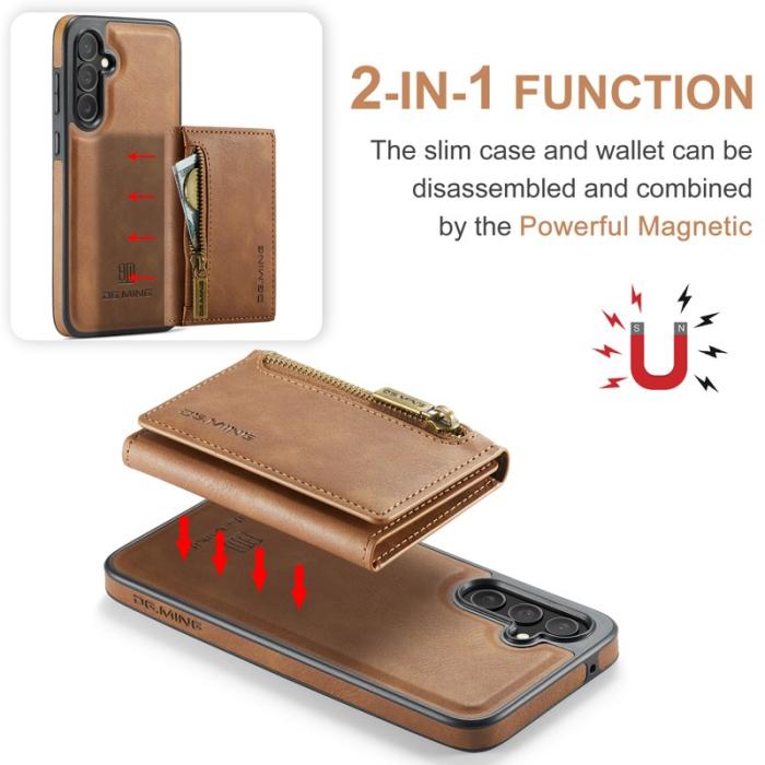 DG.MING - DG.MING Samsung Galaxy S23 FE Konstläder Plånboksfodral Magnetisk Brun