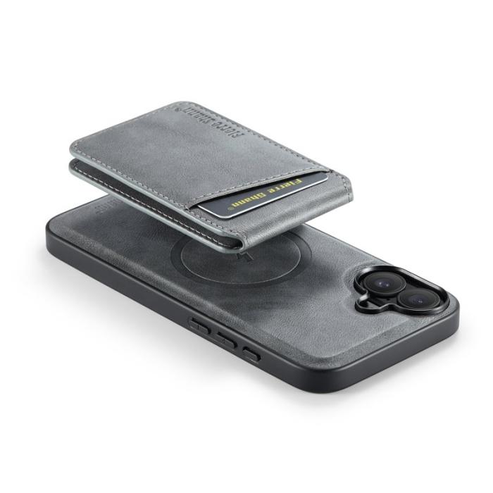 FIERRE SHANN - FIERRE SHANN 025 Fodral för iPhone 16 Plus KonstLäder - Grå