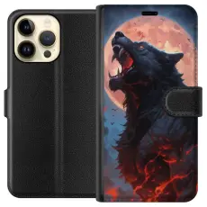 Gustaf - Pl&aring;nboksfodral till Apple iPhone 14 Pro Max med Ylande varg