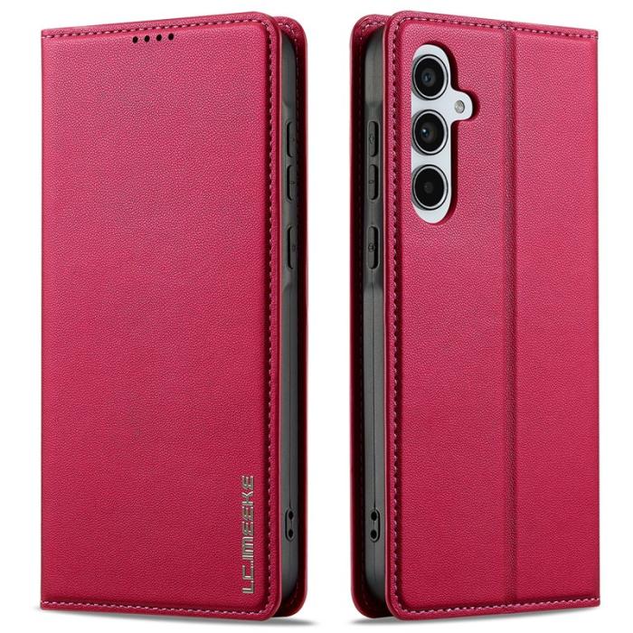 LC.imeeke - LC.IMEEKE L1 Series Samsung Galaxy A17 Plånboksfodral Konstläder - Röd