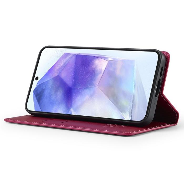 LC.imeeke - LC.IMEEKE L1 Series Samsung Galaxy A17 Plånboksfodral Konstläder - Röd