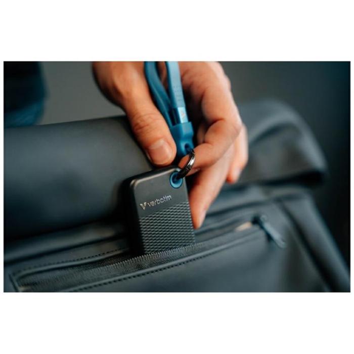 Verbatim - Verbatim Extern hårddisk Pocket SSD 256GB USB-C 3.2 Gen 2 - Svart/Blå