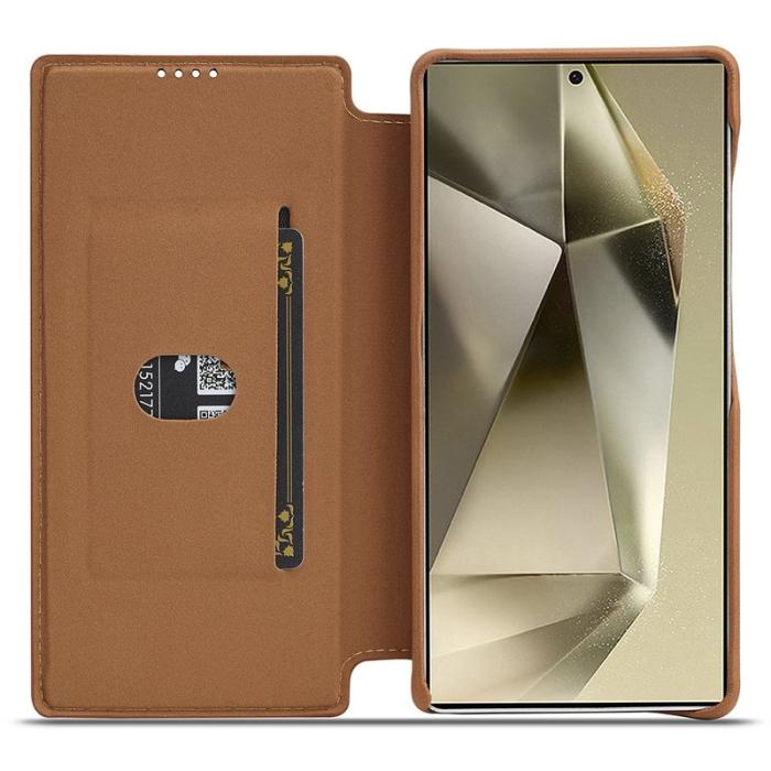 LC.imeeke - LC.IMEEKE Samsung Galaxy S25 Fodral Card Holder KonstLäder - Brun