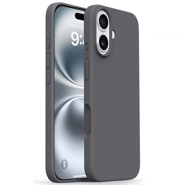iPhone 17 Mobilskal Silikon Microfiber Lining - Mörkgrå | 2353 | AlltMobil