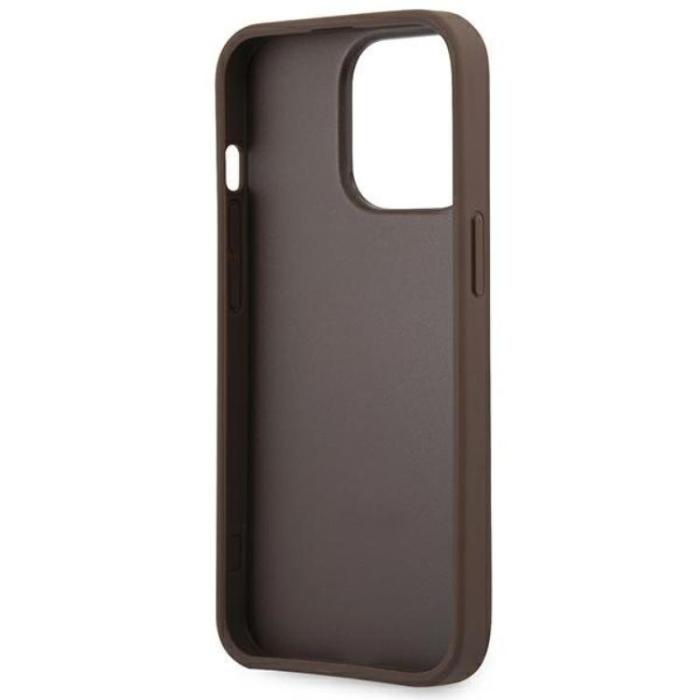 Guess - GUESS iPhone 14 Pro Max Skal Big Metall Logo - Brun