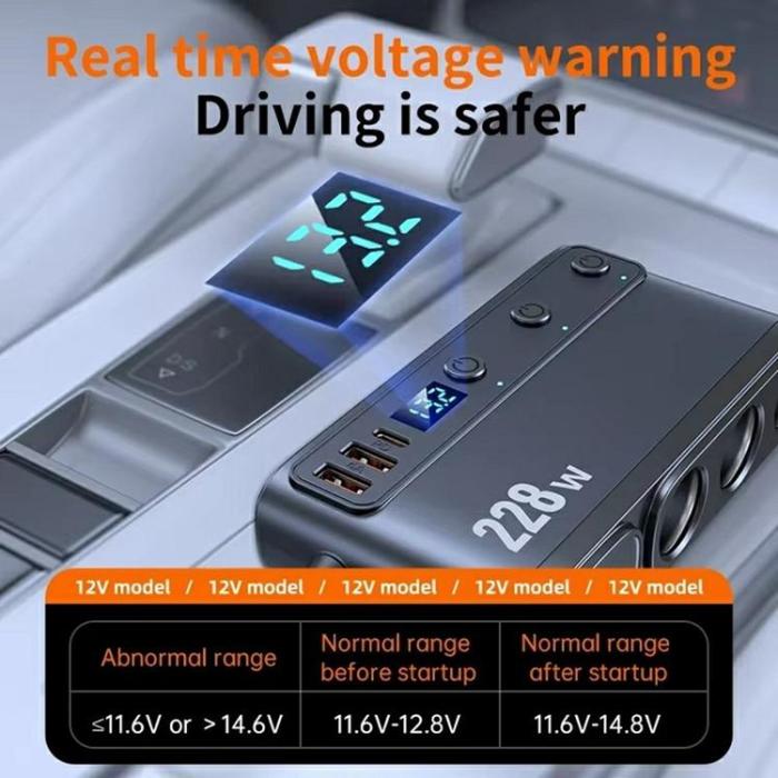 OEM - Billaddare 228W Snabbladdande med Cigarettändaradapter