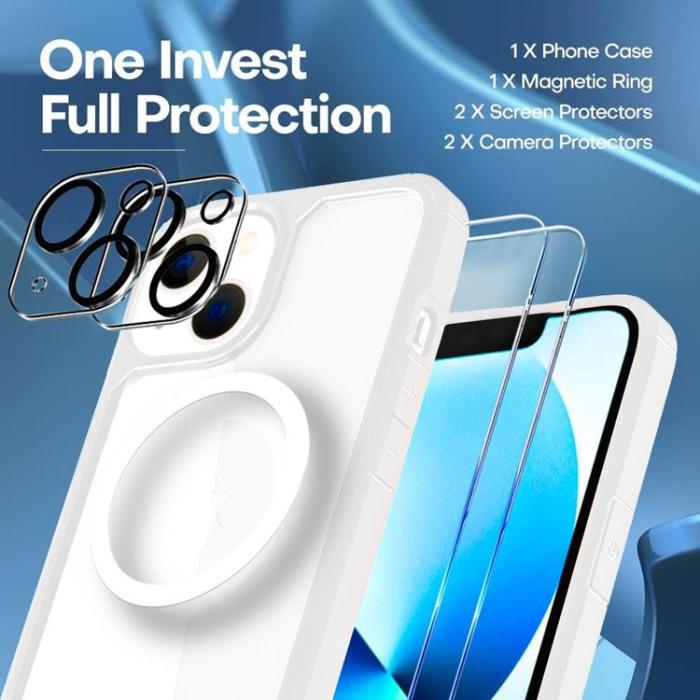 Boom of Sweden - [6in1] Boom iPhone 13 Pro Skal - Kameralinsskydd - Härdat Glas - MagSafe Ring