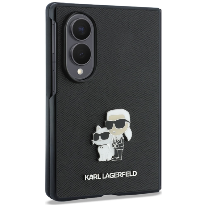KARL LAGERFELD - Karl Lagerfeld Mobilskal För Galaxy Z Fold 8 Saffiano Karl&Choupette Pin - Svart