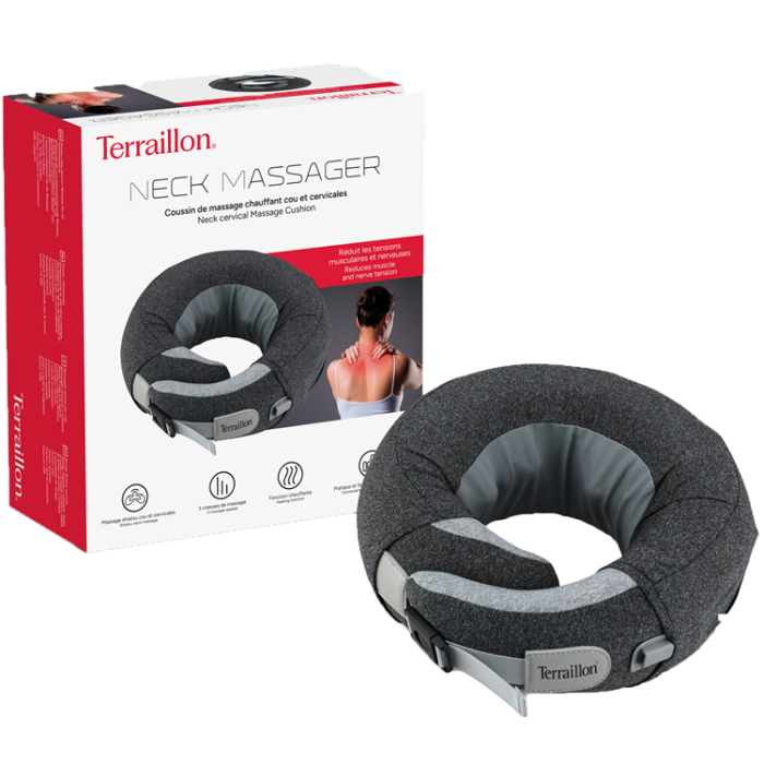 Terraillon - Terraillon Nackmassage Shiatsu 3 hastigheter, 2 rotation, uppvärmning & USB-C