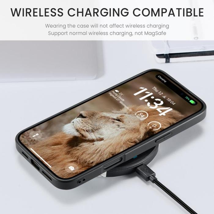 OEM - JEEHOOD iPhone 17 Mobilskal KonstLäder + Plast Avtagbar - Brun