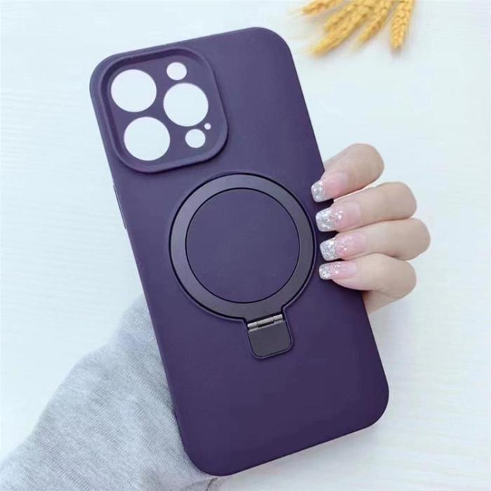 A-One Brand - Mobilskal för iPhone 15 Pro Max Liquid Silikon Magnetisk Kickstand - Himmelsblå