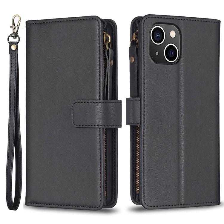 iPhone 15 Plus Plånboksfodral Zipper Flip - Svart | 2353 | AlltMobil