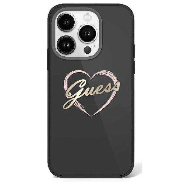Guess iPhone 16 Pro Max Mobilskal IML Heart - Svart | 2353 | AlltMobil